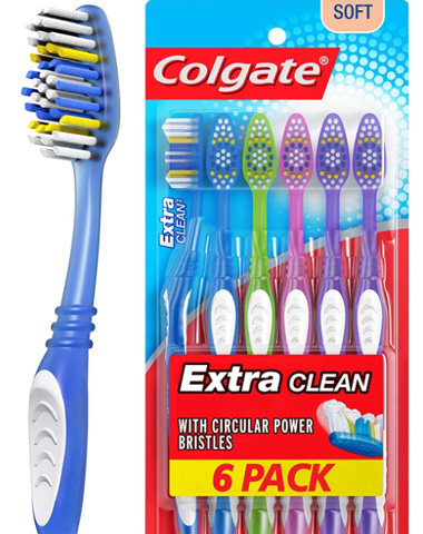 Colgate Extra Clean Toothbrush, Soft 6 Count – as low as $2.10