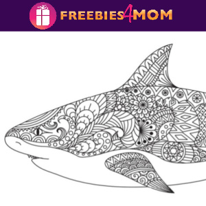 🦈Free Printable Adult Coloring: Shark Mandala