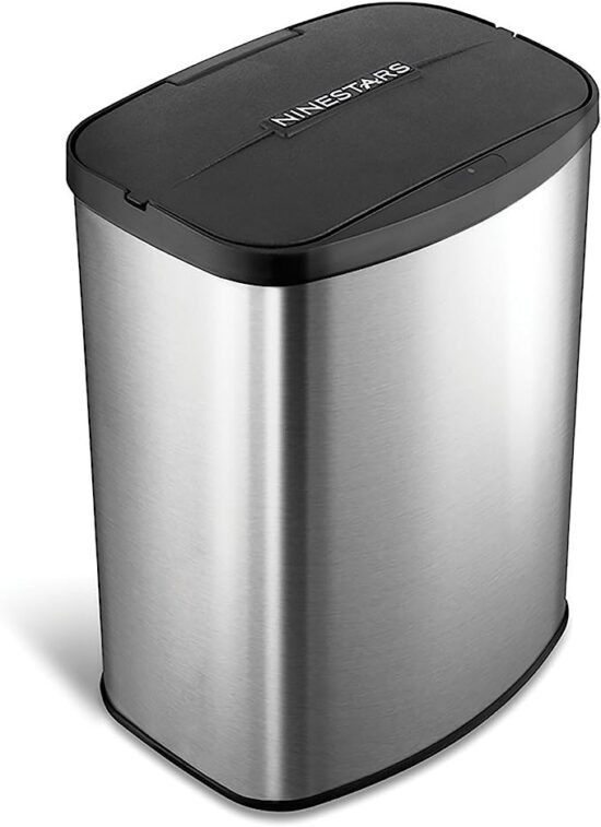 Nine Stars Infrared Touchless Stainless Steel Trash Can – $20.65 (reg. $50)