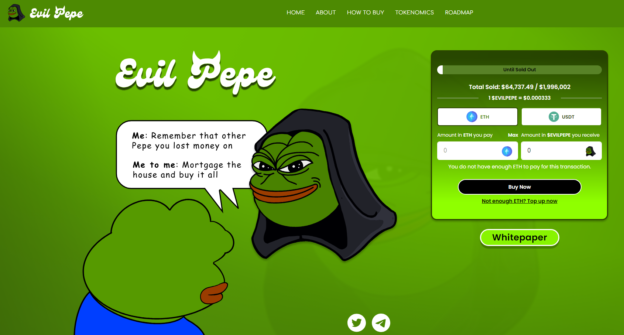 Evil Pepe Coin Presale Goes Live, Raises $50,000 In Minutes