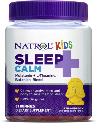 Natrol Kids Sleep+ Calm, Melatonin and L-Theanine, Sleep Aid Gummies, 60 Count Only $4.99