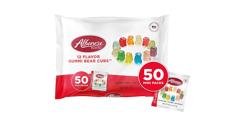Albanese Snack Packs, 12 Flavor Gummi Bear Cubs, 50 Mini Packs – Just $7.71!