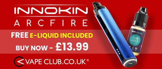 Vape Deal!! Innokin Arcfire + 1 Free E-liquid – Only £13.99!