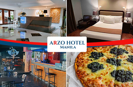 Deluxe Room Accommodation for 2 with Perks at Arzo Hotel Manila