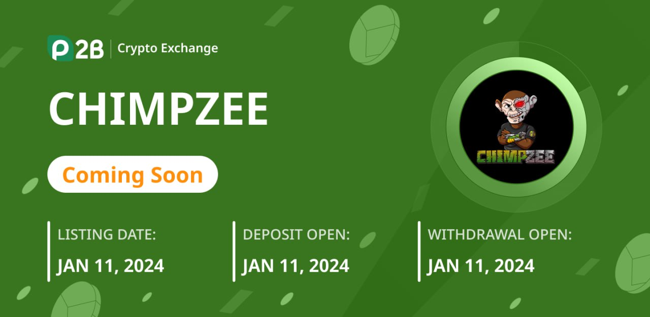 Chimpzee Will Launch on P2B Exchange on 11 January – 2 Billions Tokens Will Be Burned Before the Launch