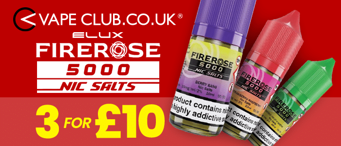 Vape Deal!! Elux Firerose 5000 E-liquid – 3x 10ml for £10!