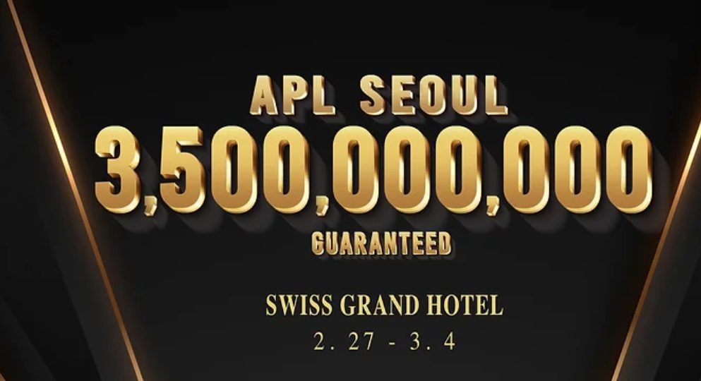 Ace Poker League 2024 Seoul guarantee bumped up to ₩3.5 Billion (~$2.6M) – Swiss Grand Hotel, February 27 to March 4