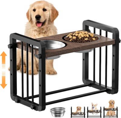 <div>Elevated Dog Bowls with 2 Pack Stainless Steel Dog Food & Water Bowls Only $15.99</div>