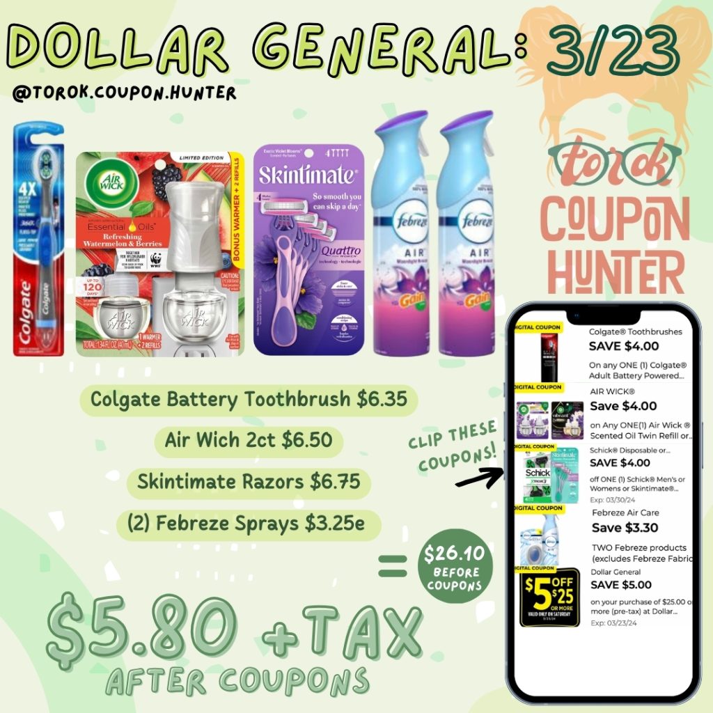 <div>Dollar General Coupons & Deals for Saturday 3/23</div>