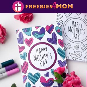 💐Free Mother’s Day Printable: Coloring Card with Hearts