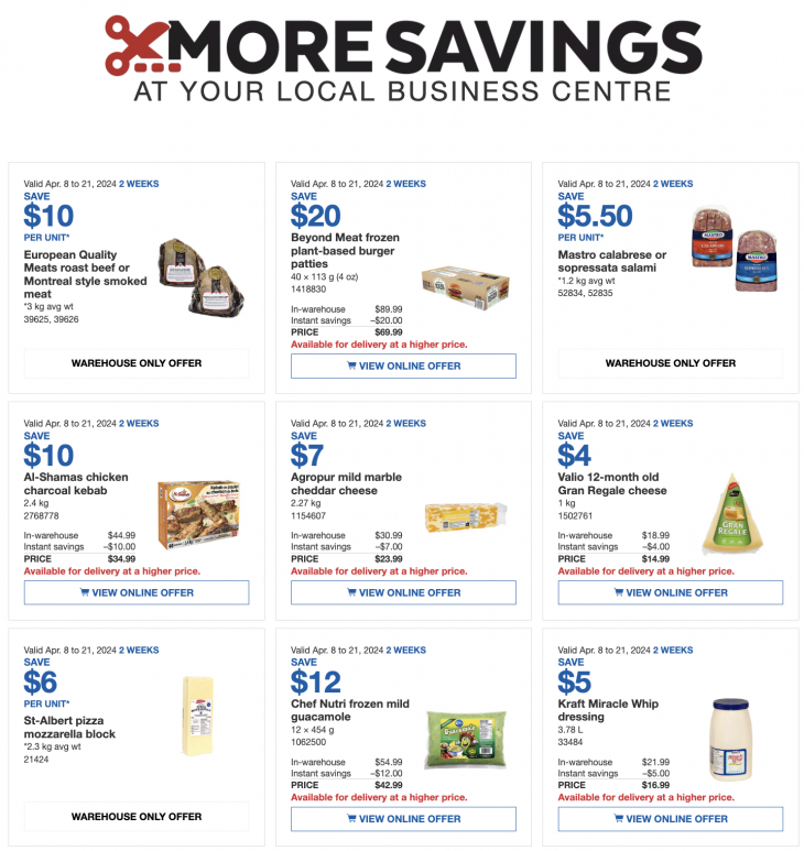Costco Canada Business Centre Instant Savings Coupons / Flyer, until April 21