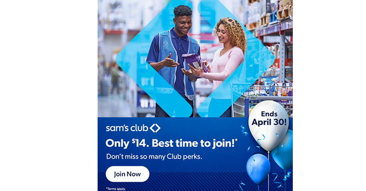WOW! Join Sam’s Club for only $14.00! That’s $36 off! Best Time to Join!