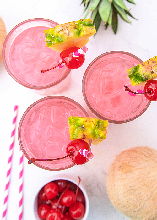 Pink Pina Colada Punch a Refreshing Summer Drink!