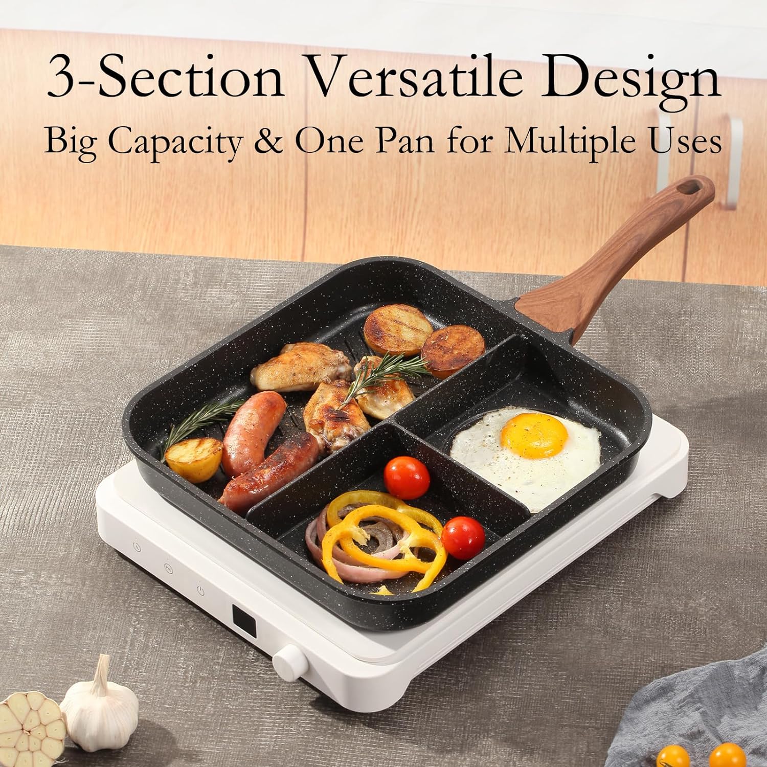 ESLITE LIFE Nonstick Divided Breakfast Grill Pan – Only $23.99!