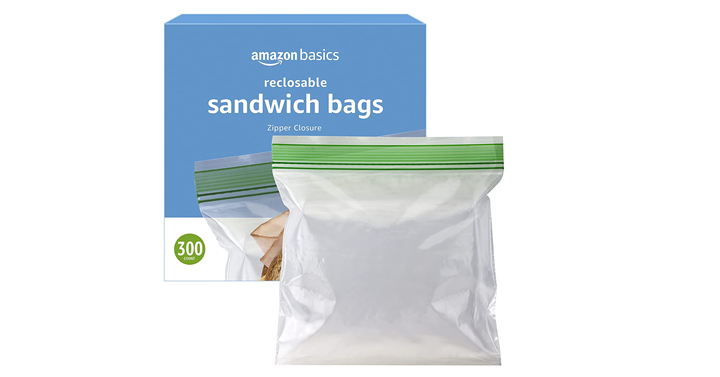 Amazon Basics Sandwich Storage Bags, 300 Count – Just $6.21!